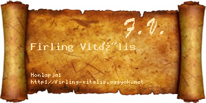 Firling Vitális névjegykártya